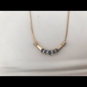 14 K Gold Blue Sapphire Necklace from Jareds.